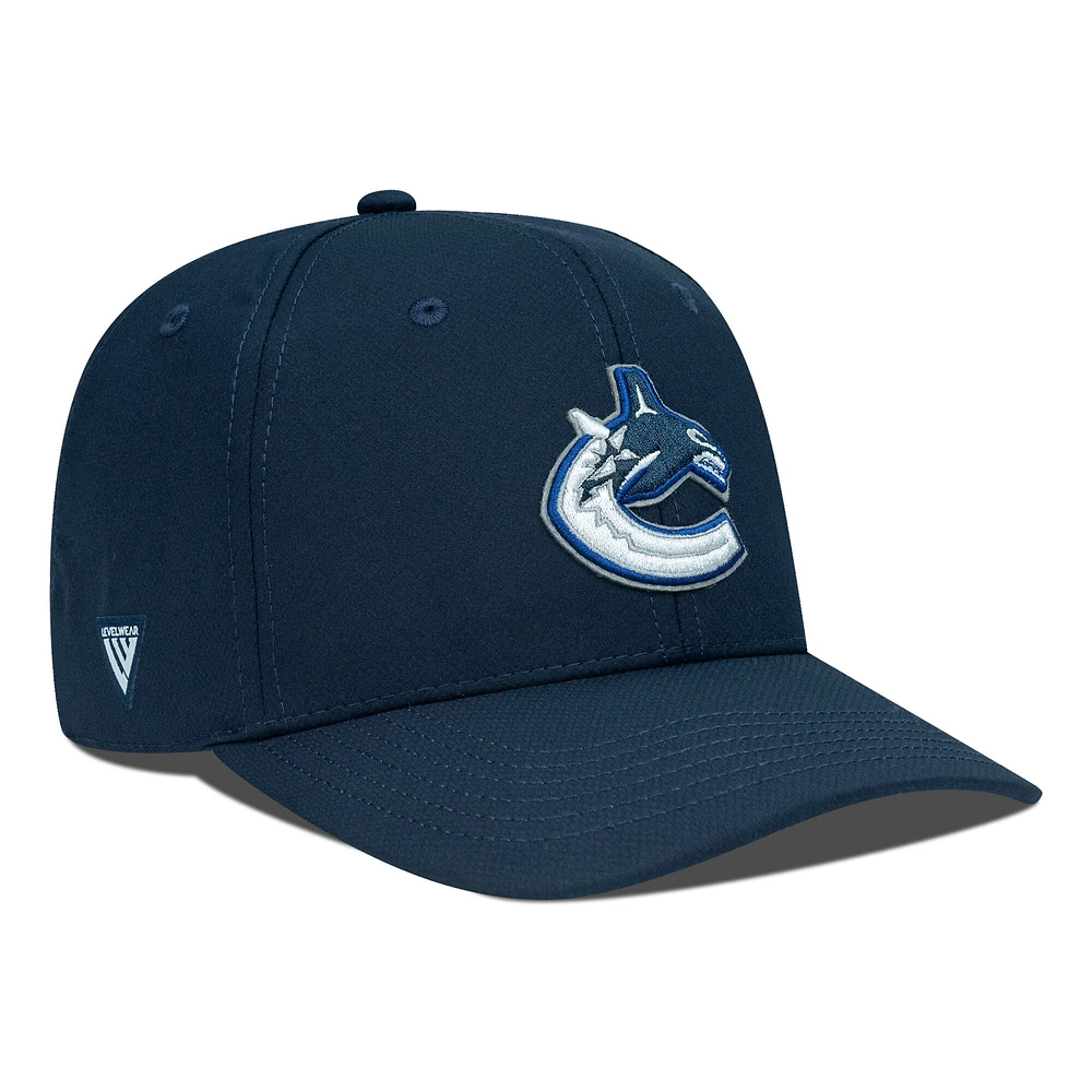 Casquette Rise Flex bleu marine pour homme des Vancouver Canucks de Levelwear