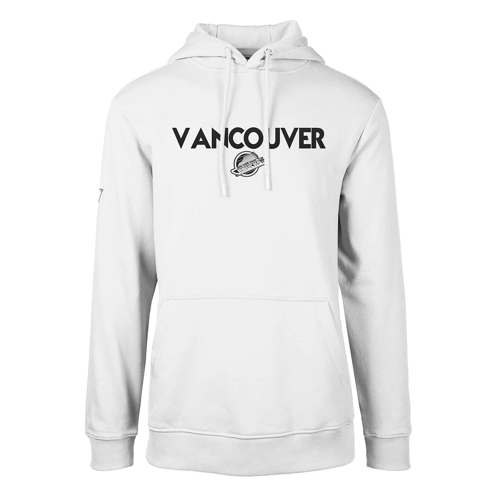 Men's Levelwear  White Vancouver Canucks Podium City Capsule Pullover Hoodie