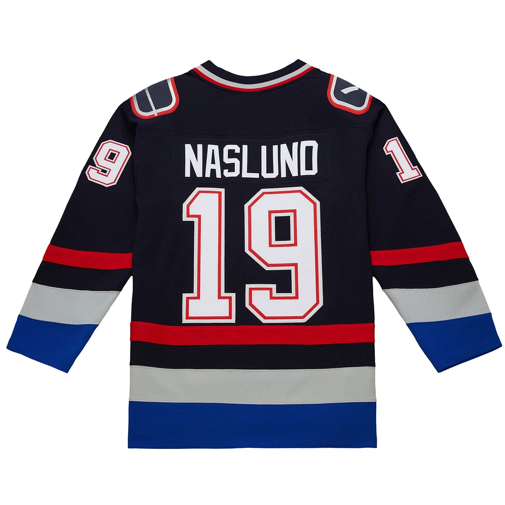 Maillot de jeu puissance bleu marine Markus Naslund pour homme des Vancouver Canucks 2003-04