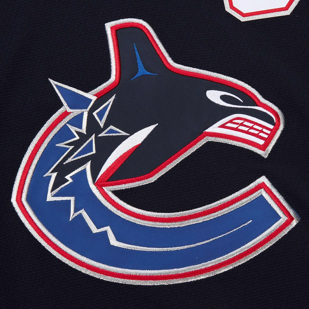 Maillot de jeu puissance bleu marine Markus Naslund pour homme des Vancouver Canucks 2003-04