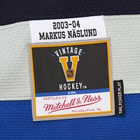 Maillot de jeu puissance bleu marine Markus Naslund pour homme des Vancouver Canucks 2003-04