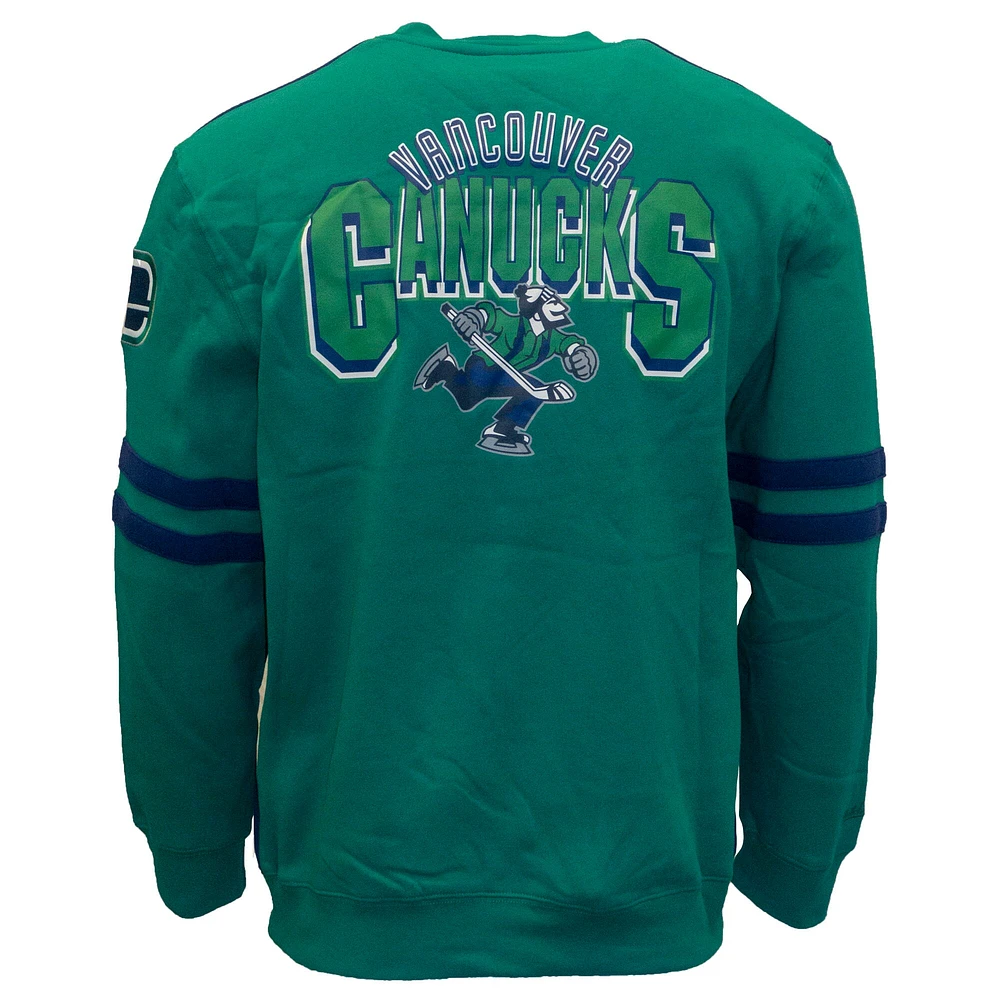 Men's Mitchell & Ness Blue Vancouver Canucks All Over Pullover Sweatshirt