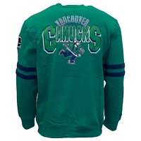 Men's Mitchell & Ness Blue Vancouver Canucks All Over Pullover Sweatshirt