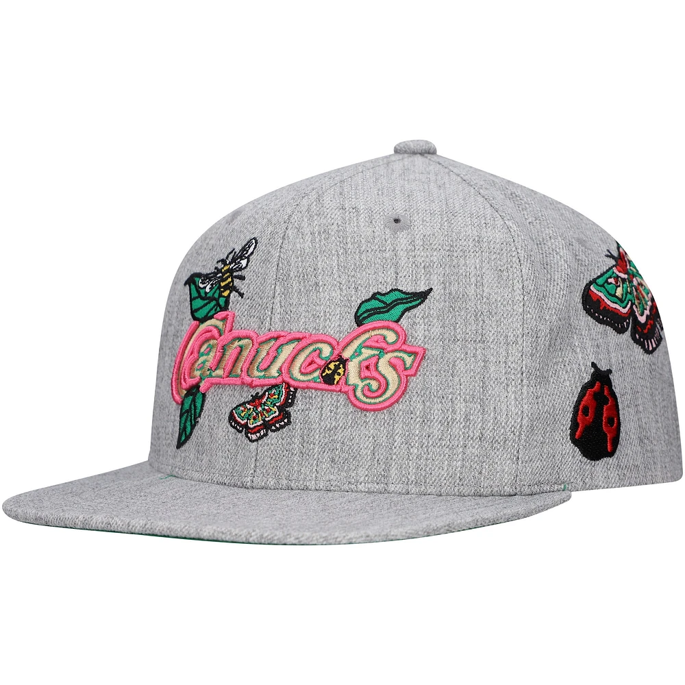 Men's Mitchell & Ness Gray Vancouver Canucks Smells Like Spring Spirit Snapback Hat