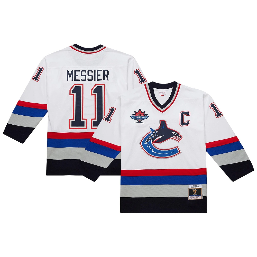 ESL CANUCK WHITE 1997 MARK MESSIER MITCHELL & NESS MEN'S NHL POWER PLAY JERSEYS - CA JERMENHTC