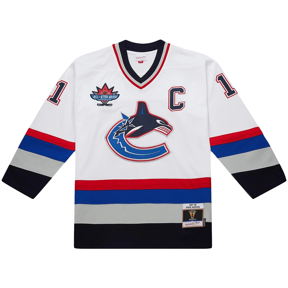 ESL CANUCK WHITE 1997 MARK MESSIER MITCHELL & NESS MEN'S NHL POWER PLAY JERSEYS - CA JERMENHTC