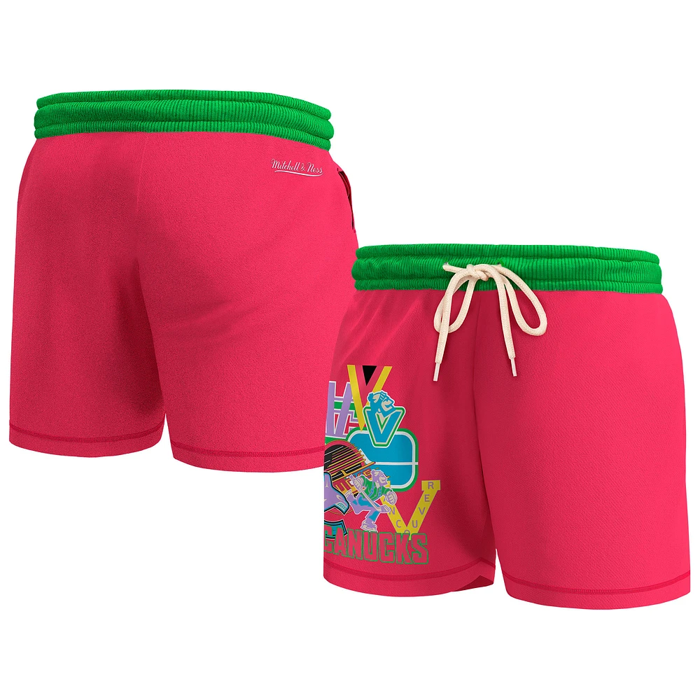 Men's Mitchell & Ness Pink Vancouver Canucks  Party Mix Shorts