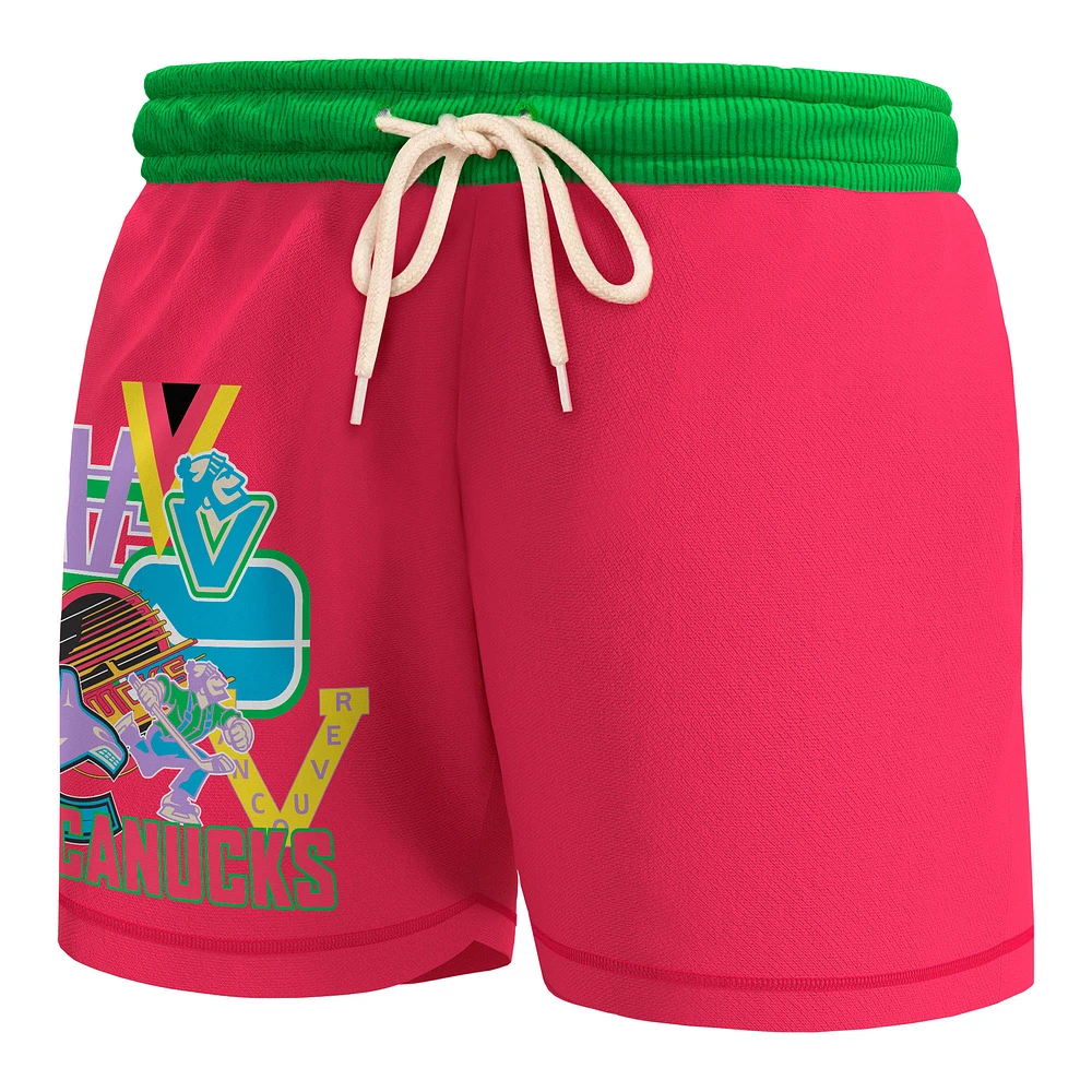 Men's Mitchell & Ness Pink Vancouver Canucks  Party Mix Shorts