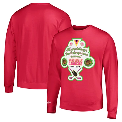 Men's Mitchell & Ness Pink Vancouver Canucks Watermelon Sugar High Pullover Sweatshirt