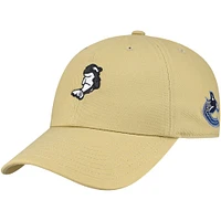 Men's Mitchell & Ness  Tan Vancouver Canucks Plush Doll Adjustable Dad Hat
