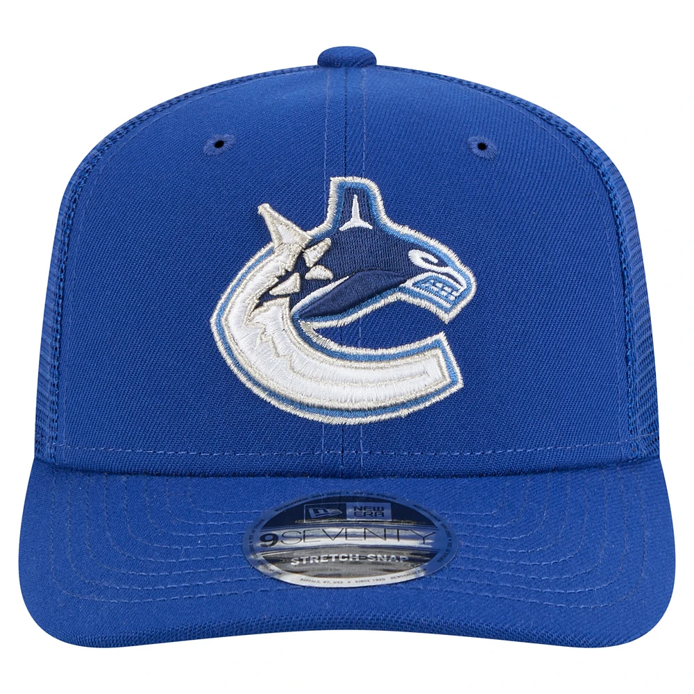 Men's New Era Blue Vancouver Canucks 9SEVENTY Stretch-Snap Trucker Hat