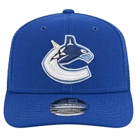 Men's New Era Blue Vancouver Canucks 9SEVENTY Stretch-Snap Trucker Hat