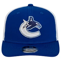 Casquette camionneur extensible 9SEVENTY bleue des Vancouver Canucks de New Era pour homme