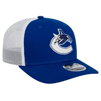 Casquette camionneur extensible 9SEVENTY bleue des Vancouver Canucks de New Era pour homme