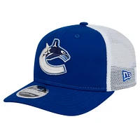 Casquette camionneur extensible 9SEVENTY bleue des Vancouver Canucks de New Era pour homme