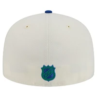 Men's New Era Cream/Blue Vancouver Canucks Chrome 59FIFTY Fitted Hat