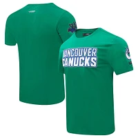 T-shirt en chenille classique des Canucks de Vancouver Pro Standard vert pour homme