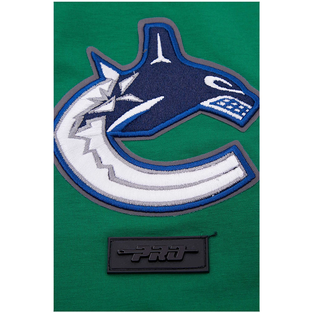 T-shirt en chenille classique des Canucks de Vancouver Pro Standard vert pour homme