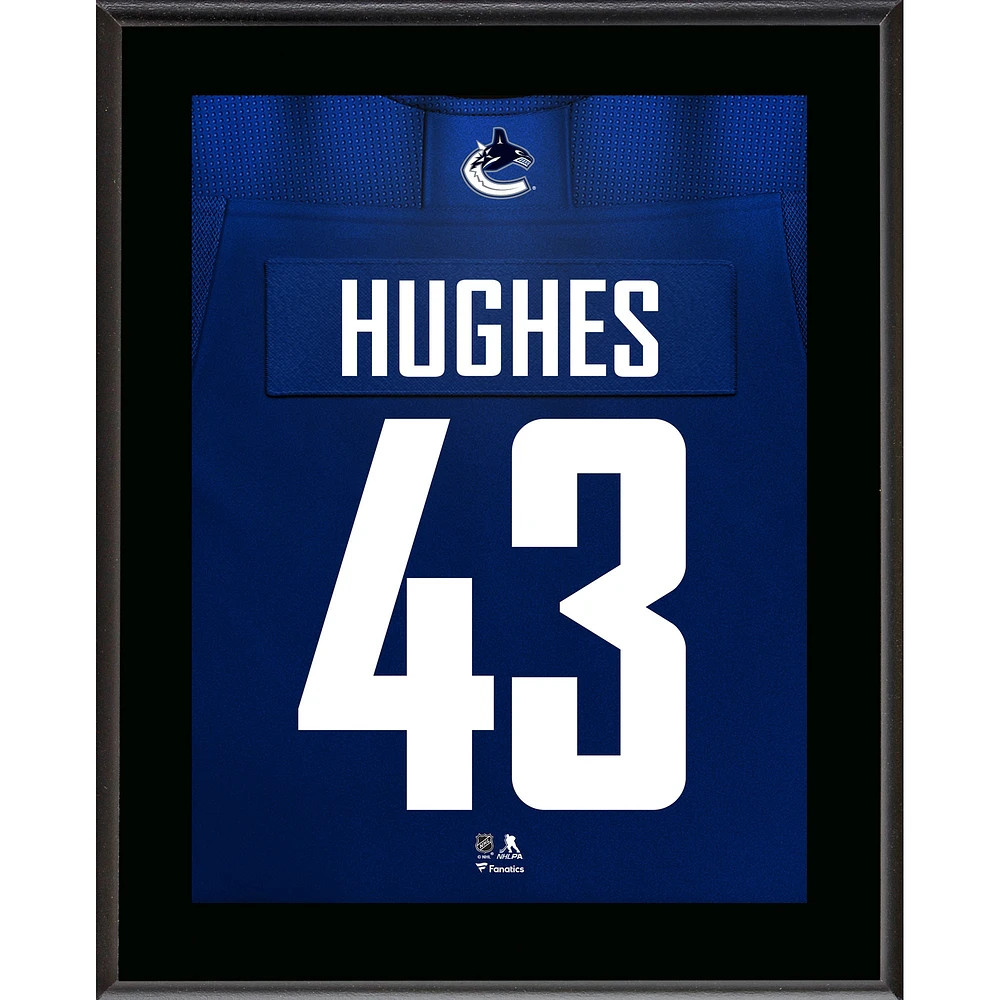 Quinn Hughes Vancouver Canucks 10.5" x 13" Jersey Number Sublimated Player Plaque