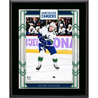 Plaque de joueur sublimée de 10,5" x 13" des Canucks de Vancouver de Quinn Hughes