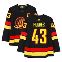 Quinn Hughes Vancouver Canucks Autographed Black Alternate adidas Authentic Jersey 