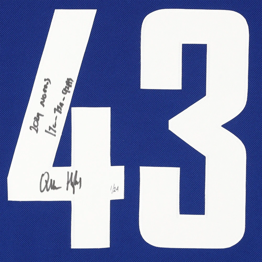 Quinn Hughes Vancouver Canucks Autographed Blue adidas Authentic Jersey with "2024 Norris" & "17G - 75A - 92 Pts" Inscriptions