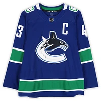 Quinn Hughes Vancouver Canucks Autographed Blue Adidas Authentic Jersey with Captain's Patch