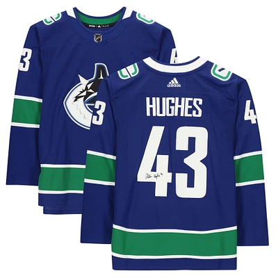 Quinn Hughes Vancouver Canucks Autographed Blue Adidas Authentic Jersey