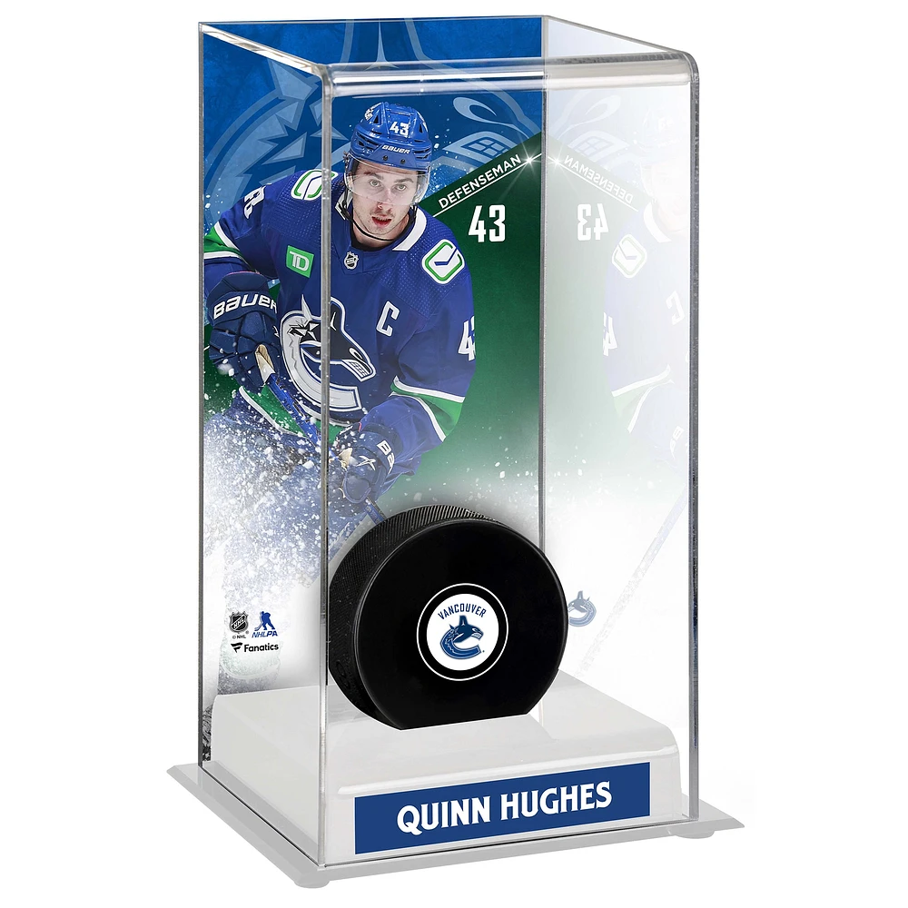 Quinn Hughes Vancouver Canucks Deluxe Tall Hockey Puck Case
