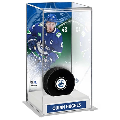 Quinn Hughes Vancouver Canucks Deluxe Tall Hockey Puck Case