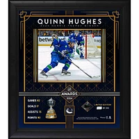 Quinn Hughes Vancouver Canucks Framed 2024 Norris Trophy Winner 15" x 17" Photograph with a Piece of Game-Used Puck - Limited Edition of 343