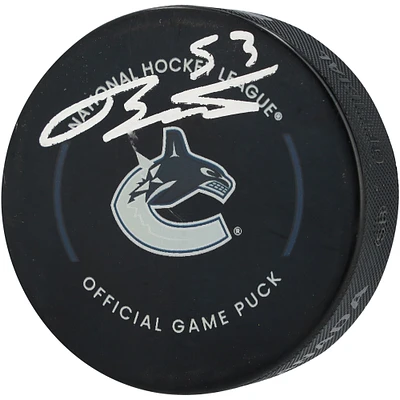 Teddy Blueger Vancouver Canucks Autographed Official Game Puck  