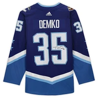 Maillot authentique adidas dédicacé par Thatcher Demko Blue Vancouver Canucks pour le match des étoiles de la LNH 2022