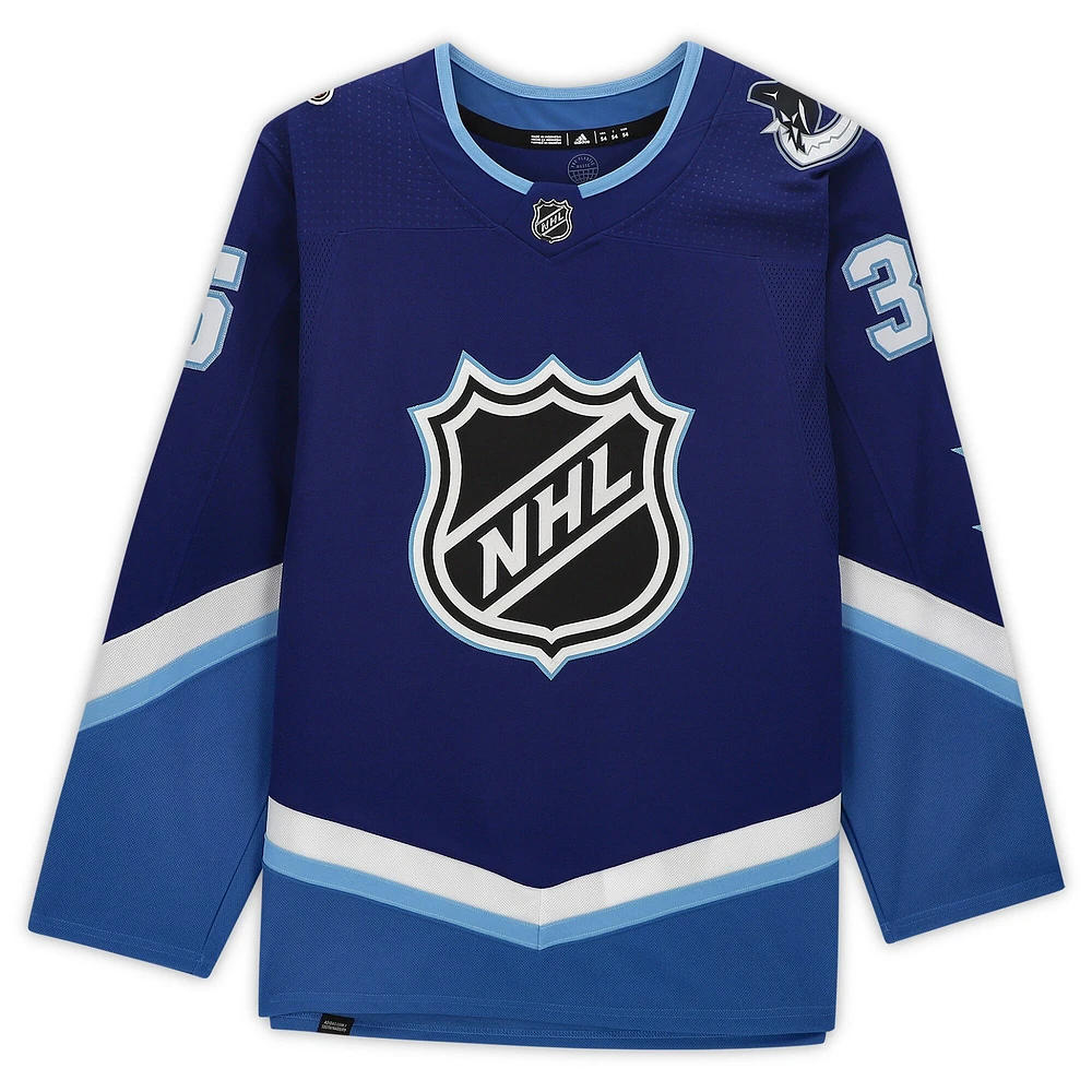 Maillot authentique adidas dédicacé par Thatcher Demko Blue Vancouver Canucks pour le match des étoiles de la LNH 2022