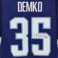 Maillot authentique adidas dédicacé par Thatcher Demko Blue Vancouver Canucks pour le match des étoiles de la LNH 2022