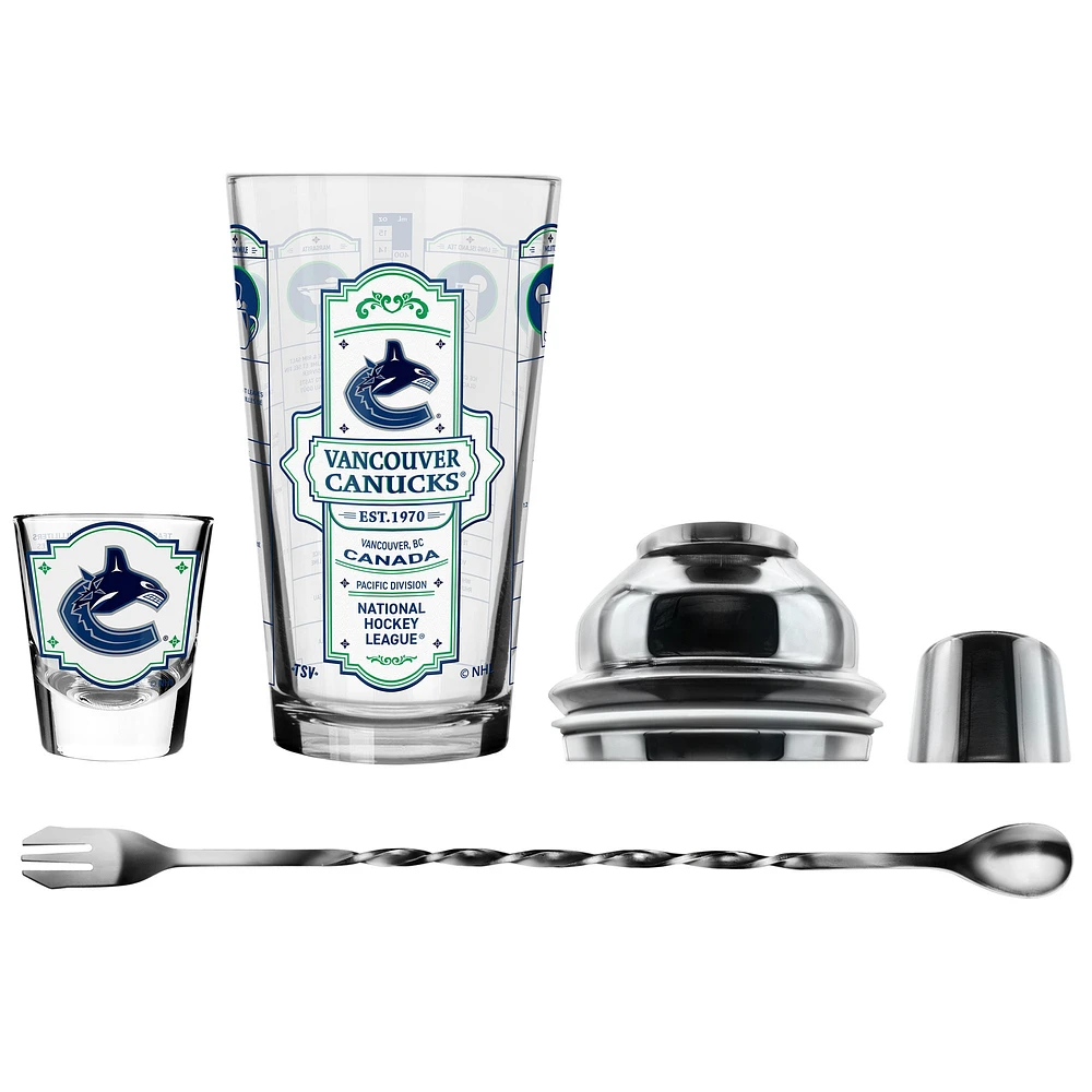 The Sports Vault Vancouver Canucks Five-Piece Bartender Shot Glass & Mixing Glass Set