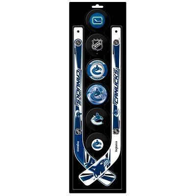 The Sports Vault Vancouver Canucks Mini Hockey Stick & Foam Puck Eight-Piece Set