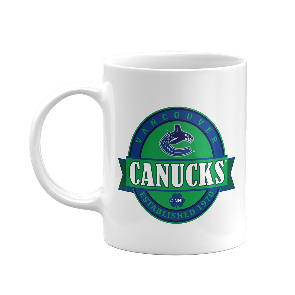 The Sports Vault Blanc Canucks de Vancouver 2021 Saint-Patrick - 11 oz. Lot de 2 tasses à café