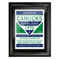 Vancouver Canucks 12'' x 16'' Team Dual Tone Framed Artwork