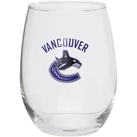 Canucks de Vancouver 15oz. Verre à vin sans pied avec logo de l'équipe