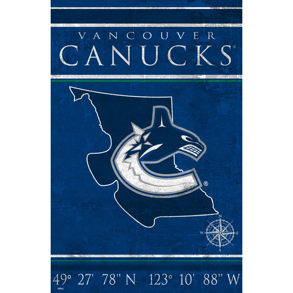 Vancouver Canucks 17 x 26 Team Coordinates Sign