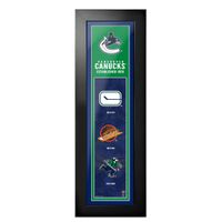 Vancouver Canucks - 6'' x 22'' Logos to History Framed Art