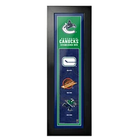 Vancouver Canucks - 6'' x 22'' Logos to History Framed Art