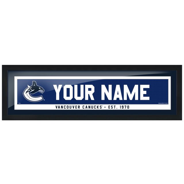 Cadre de barre de nom personnalisé des Canucks de Vancouver 6'' x 22''