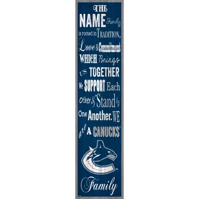 Vancouver Canucks 6'' x 24'' Personalized Family Banner Sign