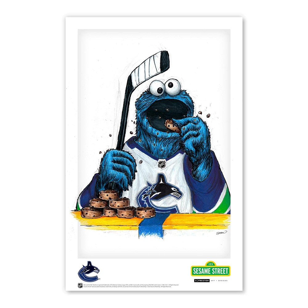 Vancouver Canucks  Cookie Monster 11" x 17" Poster Print