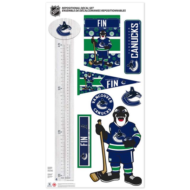 Canucks de Vancouver - Ensemble d'autocollants repositionnables de mascotte