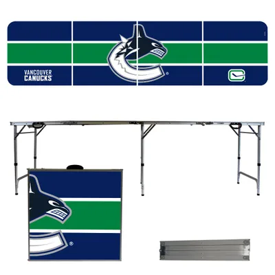 Vancouver Canucks Striped Design 8' Portable Folding Tailgate Table