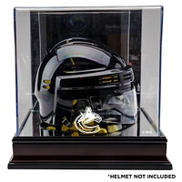 Vancouver Canucks Team Logo Mahogany Mini Helmet Display Case