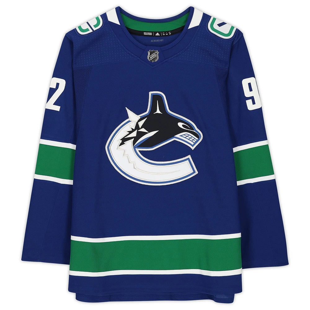 Vasily Podkolzin Blue Vancouver Canucks Autographed adidas Authentic Jersey with Multiple Inscriptions - Limited Edition of 21